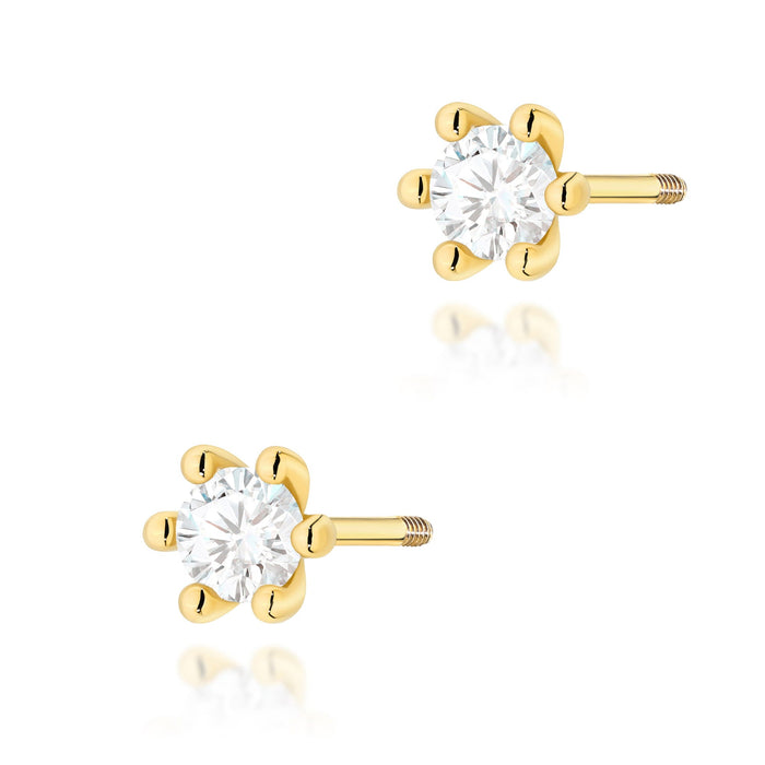 Cercei Aur 14K Diamant Laborator 2 x 0.15ct Rotund K0222