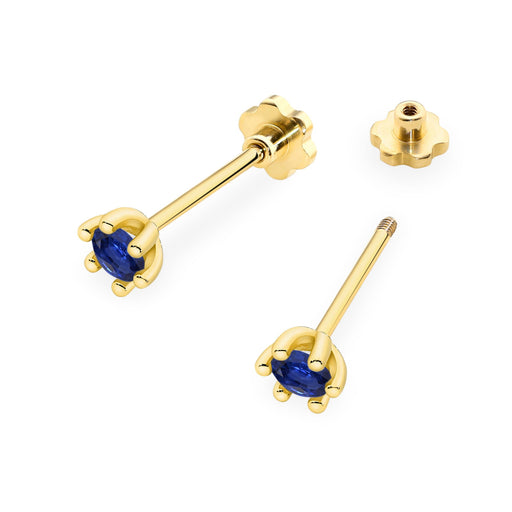 Cercei Aur 14K K0222 Safir 2 x 0.15ct