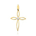 Pandantiv Cruce Aur 14K cu Diamante 0.02 ct - Galben