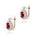 Cercei Aur 14K cu Garnet 1.00 ct si Diamante Naturale Naturale 0.19 ct