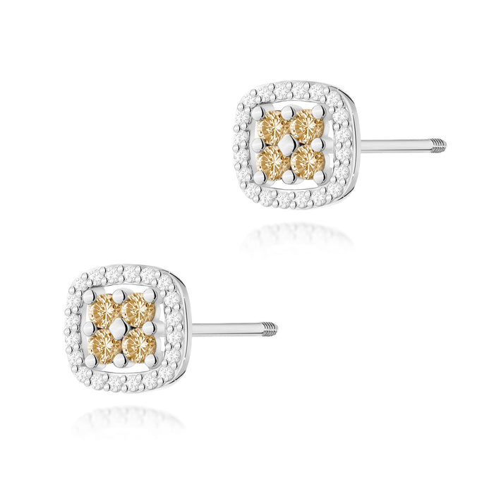 Cercei Aur 14K cu Diamante Naturale 0.20 ct Filet cu Protectie