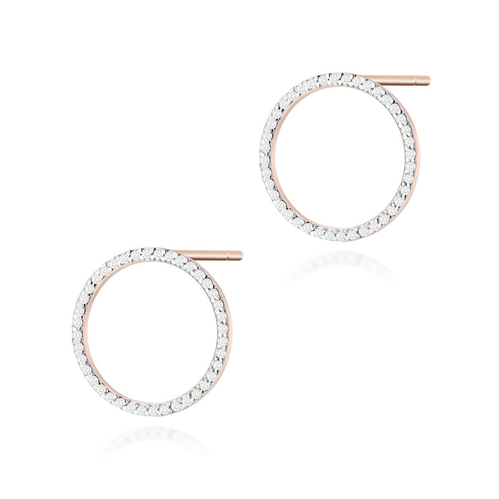 Cercei Aur 14K cu Diamante  Naturale 0.40 ct - Roz