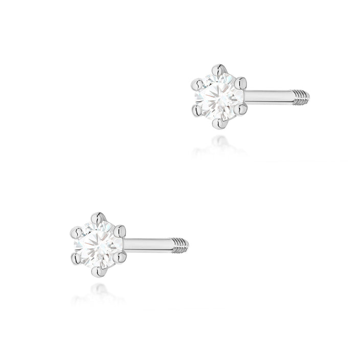Cercei Aur 14K Diamant 2 x 0.05ct Rotund K0501
