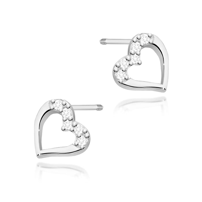 Cercei Aur 14K cu Diamante Naturale 0.09 ct Filet cu Protectie