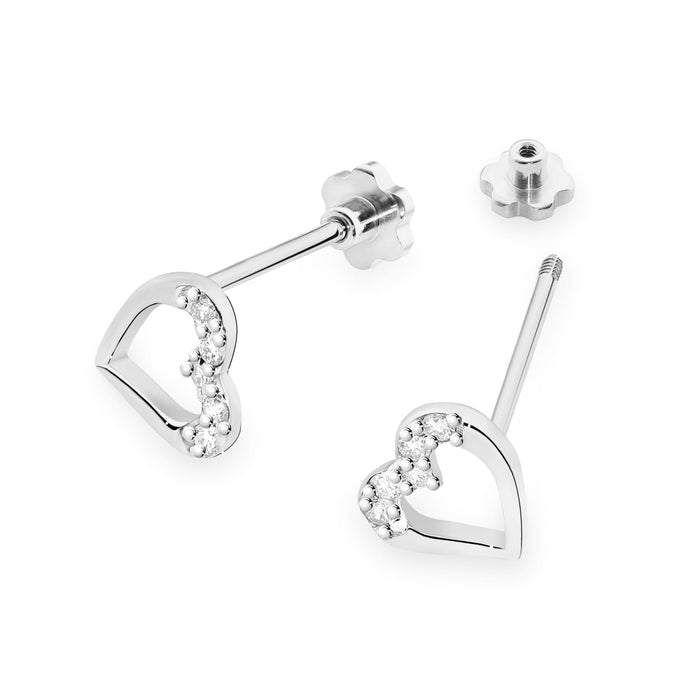 Cercei Aur 14K cu Diamante Naturale 0.09 ct Filet cu Protectie