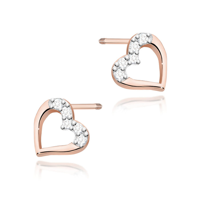 Cercei Aur 14K cu Diamante Naturale 0.09 ct Filet cu Protectie