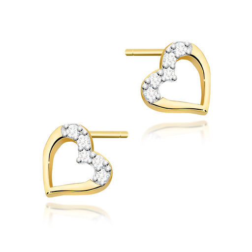 Cercei Aur 14K cu Diamante Naturale 0.09 ct