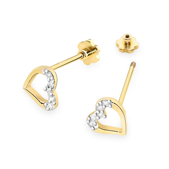 Cercei Aur 14K cu Diamante Naturale 0.09 ct Filet cu Protectie