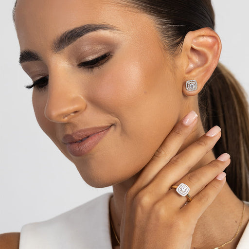 Cercei Aur 14K cu Diamante de Laborator 1.00 ct