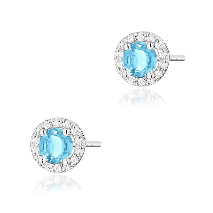 Cercei Aur 14K cu Topaz 1.00 ct si Diamante Naturale 0.24 ct