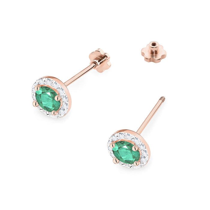 Cercei Aur 14K K0509 Smarald 2 x 0,50ct