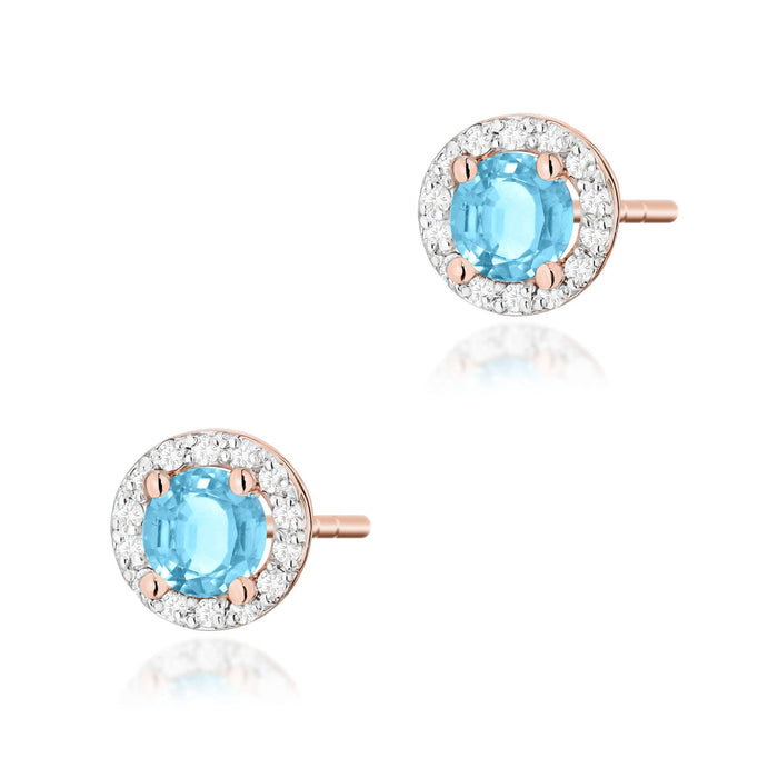 Cercei Aur 14K cu Topaz 1.00 ct si Diamante Naturale 0.24 ct