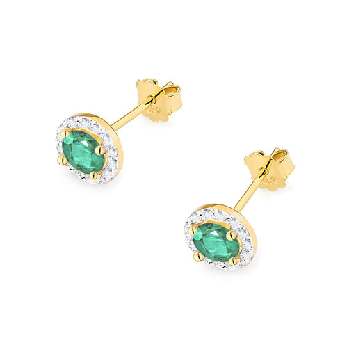 Cercei Aur 14K K0509 Smarald 2 x 0,50ct