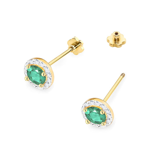 Cercei Aur 14K K0509 Smarald 2 x 0,50ct