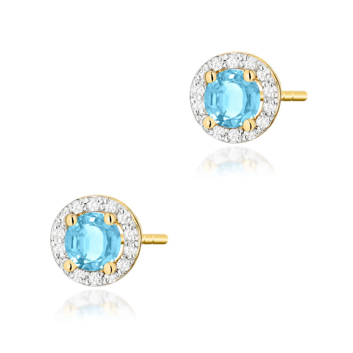 Cercei Aur 14K cu Topaz 1.00 ct si Diamante Naturale 0.24 ct