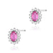 Cercei Aur 14K cu Pink Sapphire 0.50 ct si Diamante Naturale 0.24 ct Filet cu Protectie