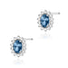 Cercei Aur 14k cu Topaz London Blue 1.00 ct si Diamante Naturale Naturale 0.20 ct