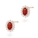 Cercei Aur 14k cu Garnet 1.00 ct si Diamante Naturale Naturale 0.20 ct