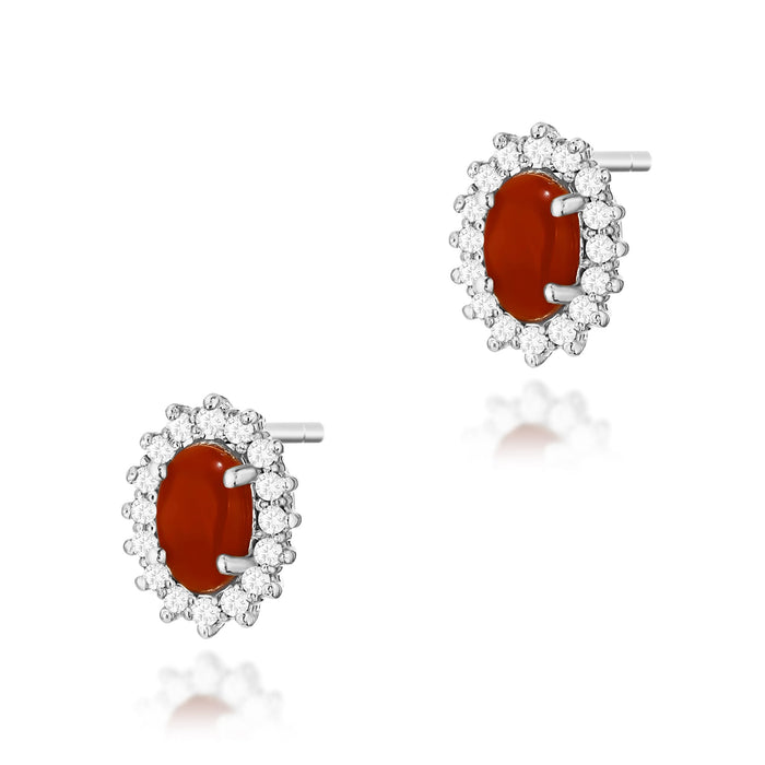 Cercei Aur 14K K0569 Coral Diamant 2 x 0,20ct