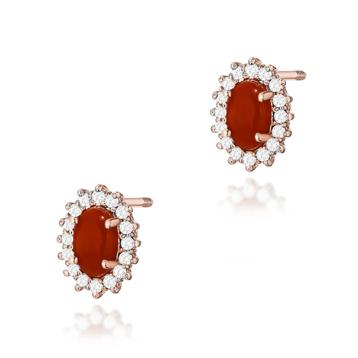 Cercei Aur 14K K0569 Coral 2 x 0,20ct