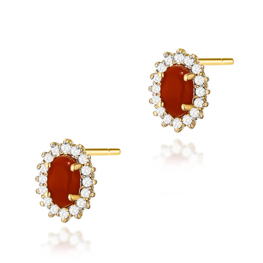 Cercei Aur 14K K0569 Coral Diamant 2 x 0,20ct