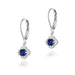 Cercei Aur 14k cu Safir 1.00 ct si Diamante Naturale 0.06 ct - Alb