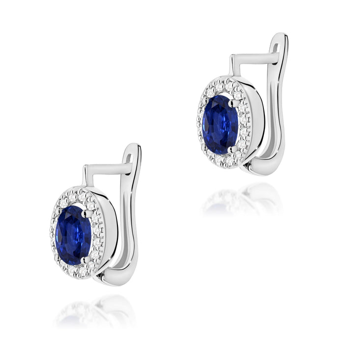 Cercei Aur 14K K0574 Safir 2 x 0.70ct