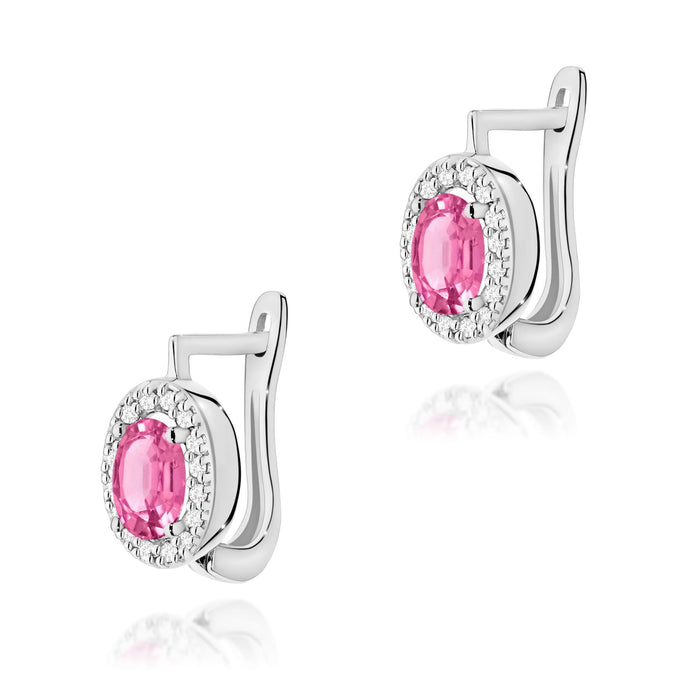 Cercei Aur 14K K0574 Topaz Roz 2 x 0.50ct