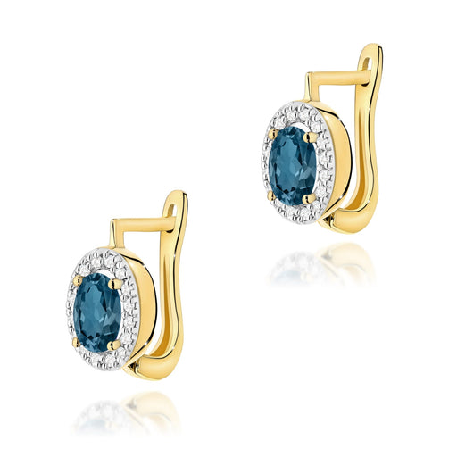 Cercei Aur 14K K0574 Topaz London Blue 2 x 0.50ct