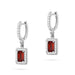 Cercei Aur 14K cu Garnet 1.40 ct si Diamante Naturale 0.34 ct.