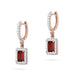 Cercei Aur 14K cu Garnet 1.40 ct si Diamante Naturale 0.34 ct.