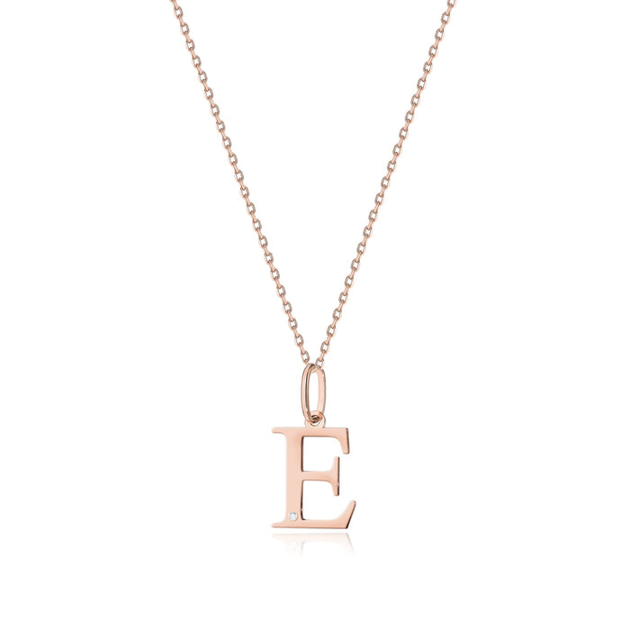 Colier cu pandantiv litera H din Aur 14K cu Diamant Natural 0.005 ct