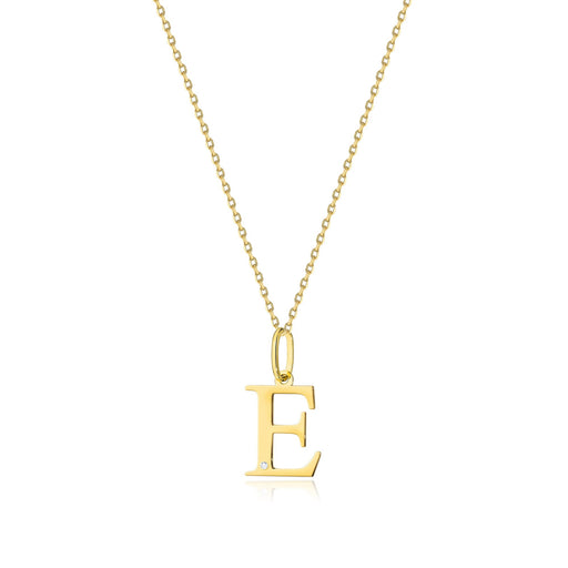 Colier cu pandantiv litera H din Aur 14K cu Diamant Natural 0.005 ct