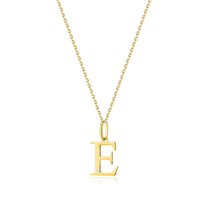 Colier cu pandantiv litera H din Aur 14K cu Diamant Natural 0.005 ct