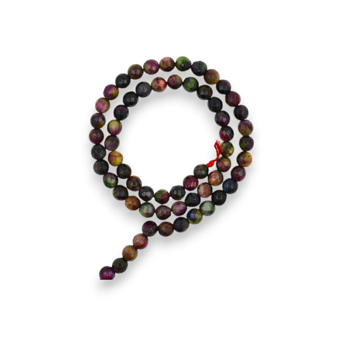 Sirag Ochi de tigru multicolor2 sfere fatetate 6mm