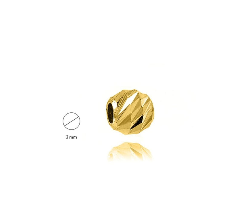 Biluta aur 14K slash 3mm, gaura de 1.5 mm - 1 buc