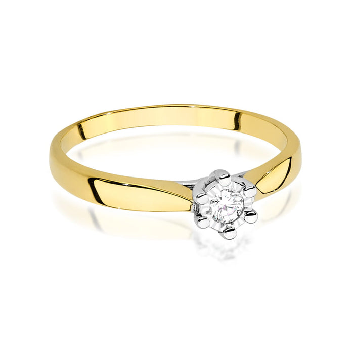 Inel Aur 14K cu Diamant de Laborator 0.08 ct