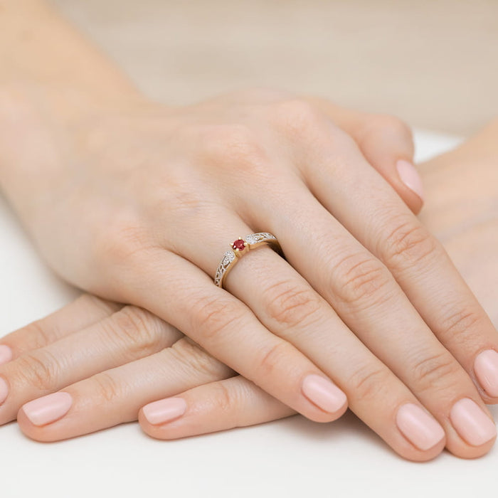 Inel Aur 14k cu Rubin 0.15 ct