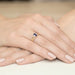 Inel Aur 14K cu Safir 0.70 ct si Diamante Naturale 0.05 ct