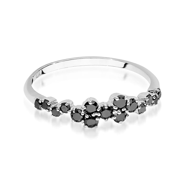 Inel Aur 14k cu Diamante Naturale Negre 0.33 ct