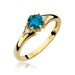 Inel Aur 14K cu Topaz London Blue 0.50 ct si Diamante Naturale