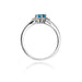 Inel Aur 14K cu Topaz London Blue 0.50 ct si Diamante Naturale