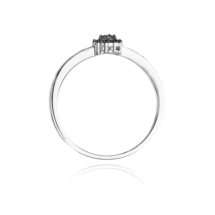 Inel Aur 14k cu Diamante Naturale Negre 0.09 ct