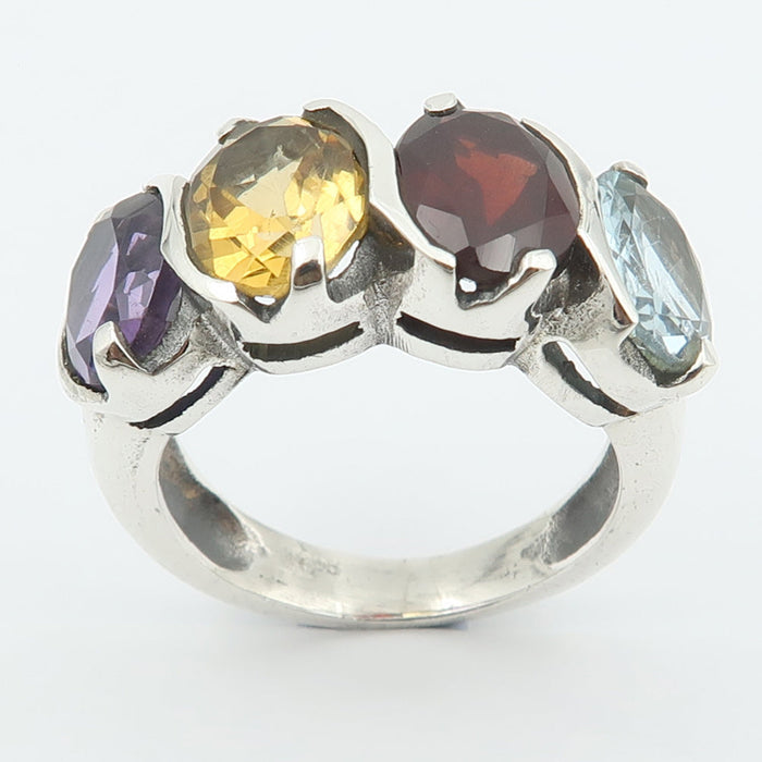 Inel Argint 925 cu Pietre Multicolore