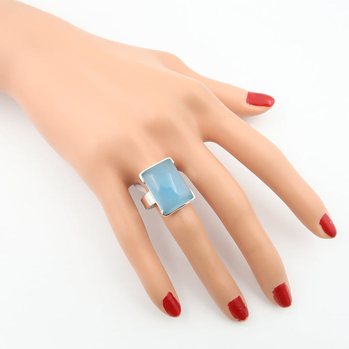 Inel Argint 925 cu Calcedonia Cabochon