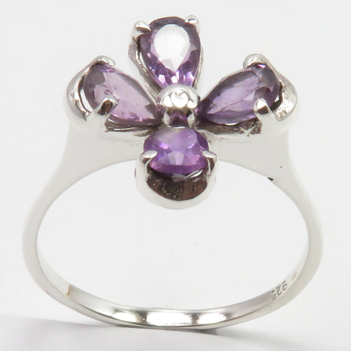 Inel Argint 925 Floare cu Ametist