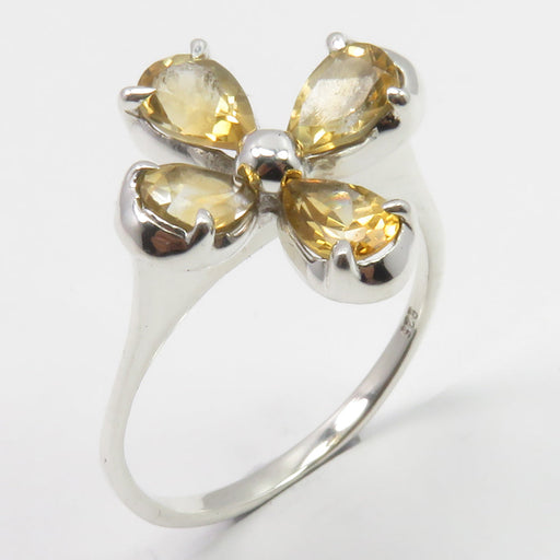 Inel Argint 925 Floare cu Citrine