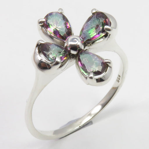 Inel Argint 925 Floare cu Topaz Mistic