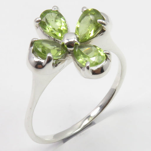 Inel Argint 925 Floare cu Peridot