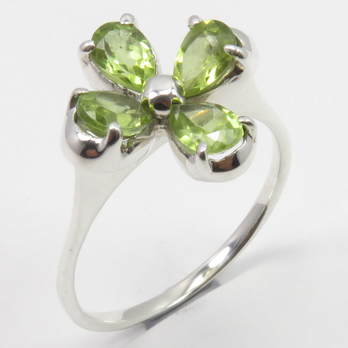Inel Argint 925 Floare cu Peridot